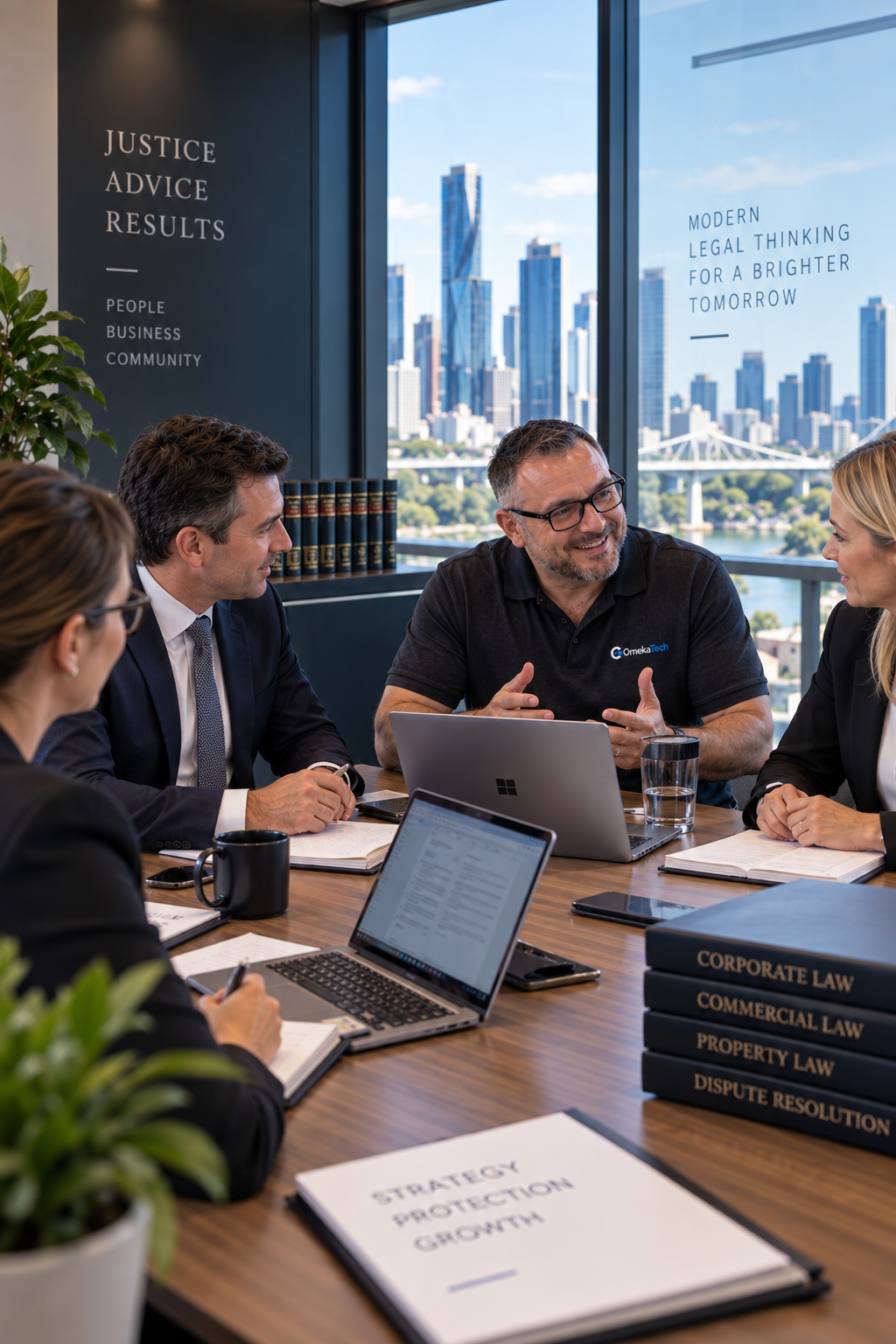 technology-services-law-firms-brisbane Law firm leadership discussing technology and cybersecurity priorities